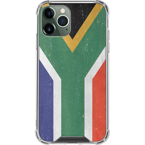 South Africa Flag Distressed iPhone 12 Pro Max Clear Case